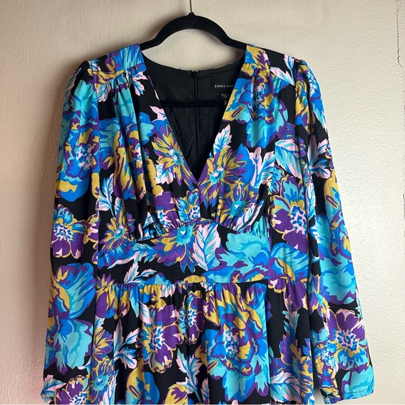 Donna Morgan Floral Long Sleeve V-Neck Maxi Sz 8 - Picture 2 of 9